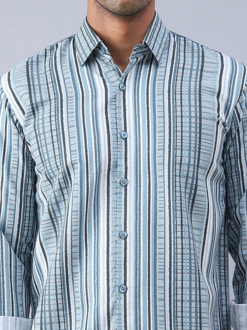 Striped Cotton Casual Shirt For Men