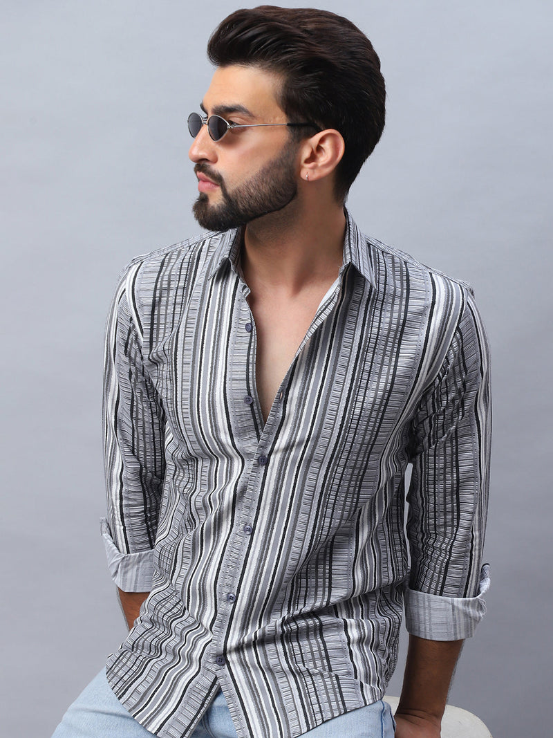 Striped Cotton Casual Shirt For Men