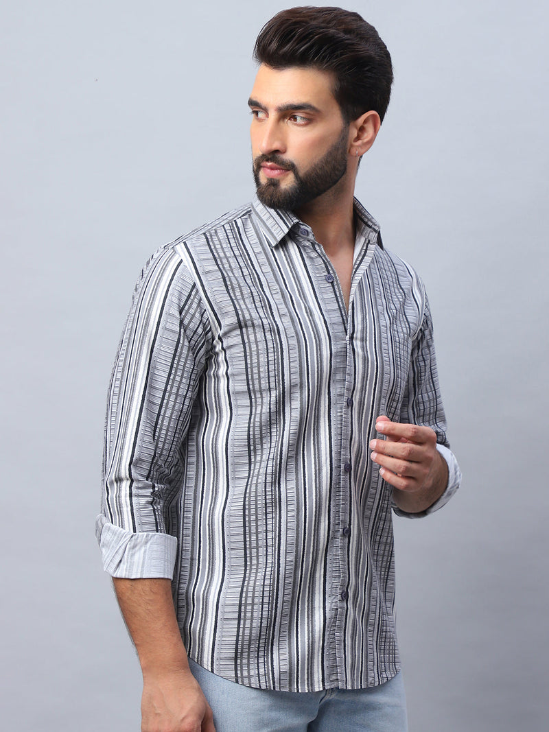 Striped Cotton Casual Shirt For Men