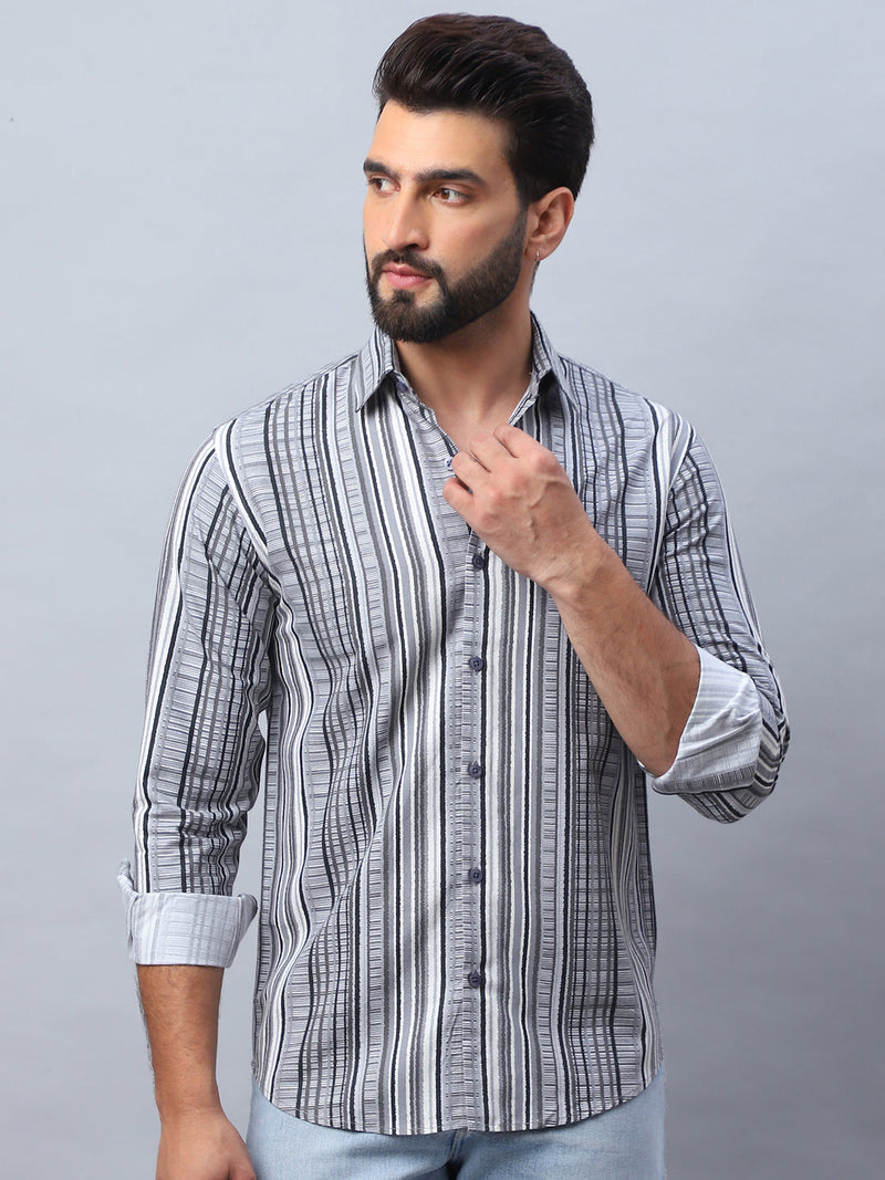 Striped Cotton Casual Shirt For Men