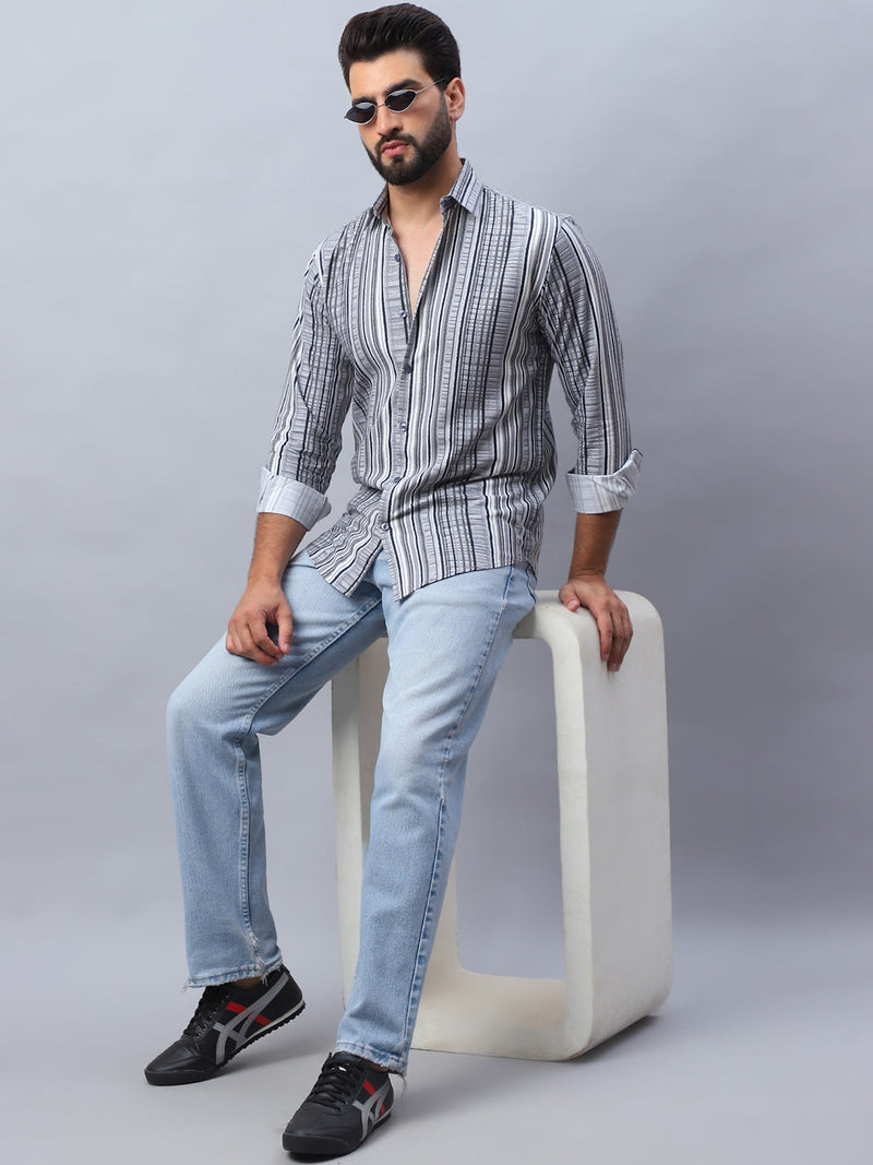 Striped Cotton Casual Shirt For Men