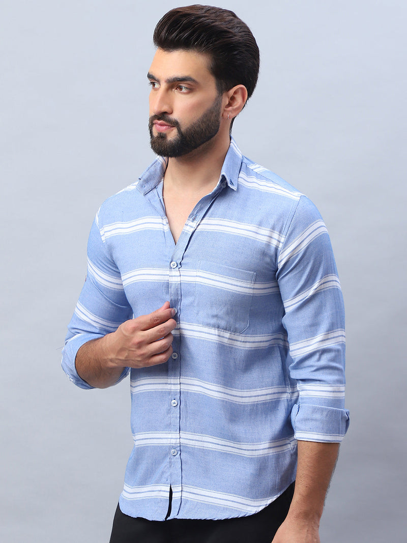 Striped Cotton Casual Shirt For Men