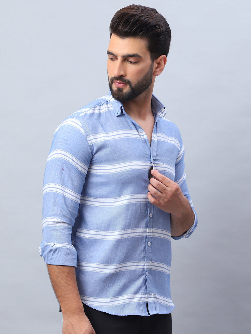 Striped Cotton Casual Shirt For Men