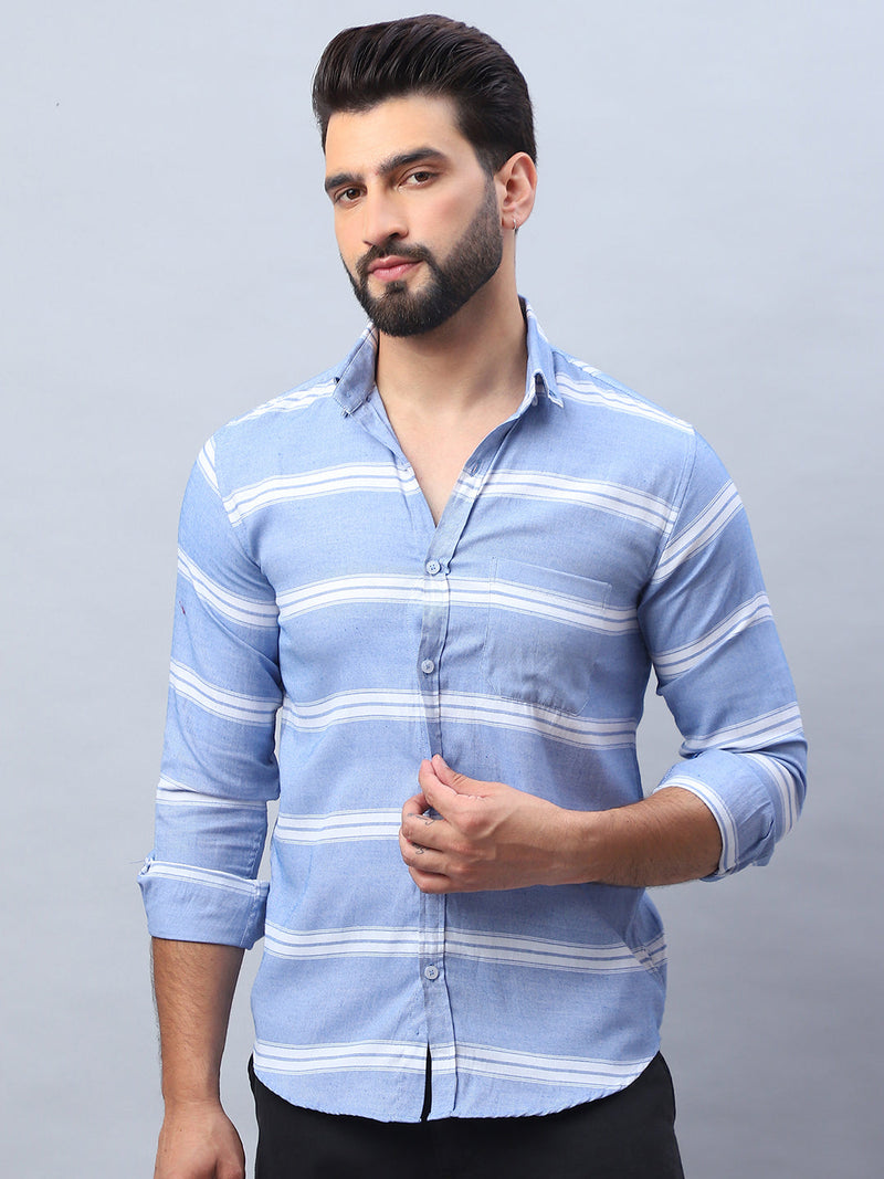 Striped Cotton Casual Shirt For Men