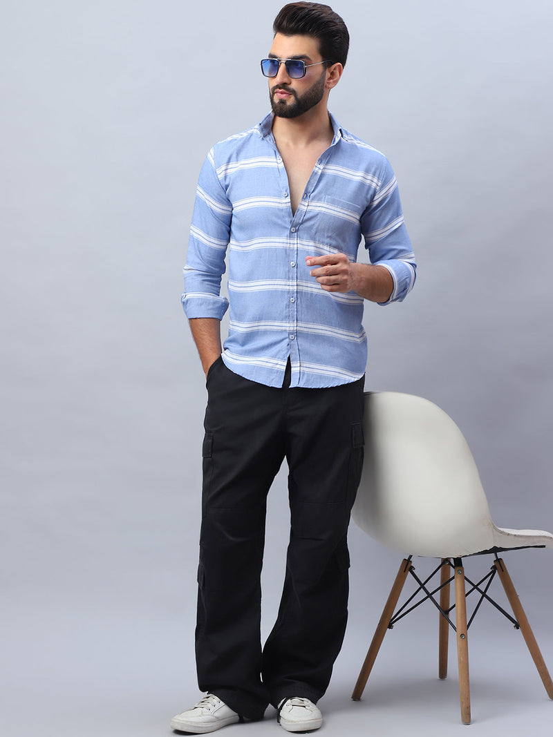 Striped Cotton Casual Shirt For Men