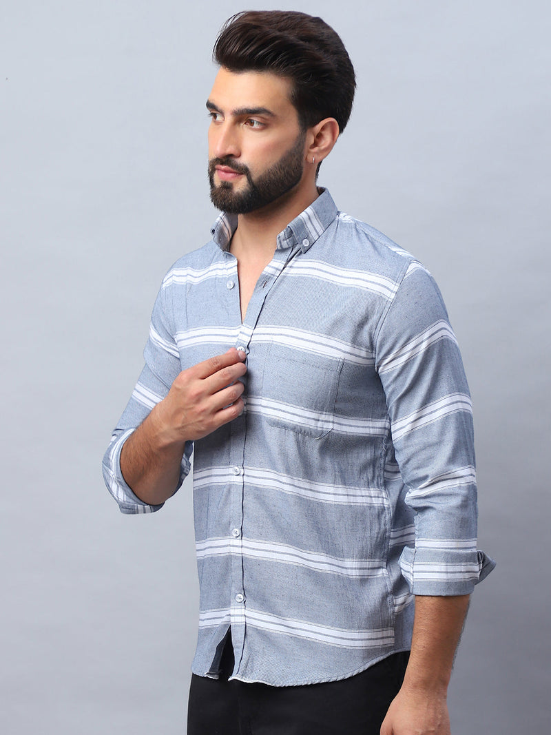 Striped Cotton Casual Shirt For Men