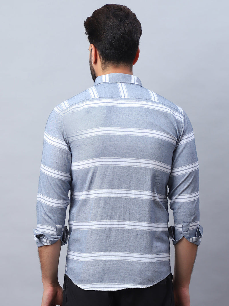 Striped Cotton Casual Shirt For Men