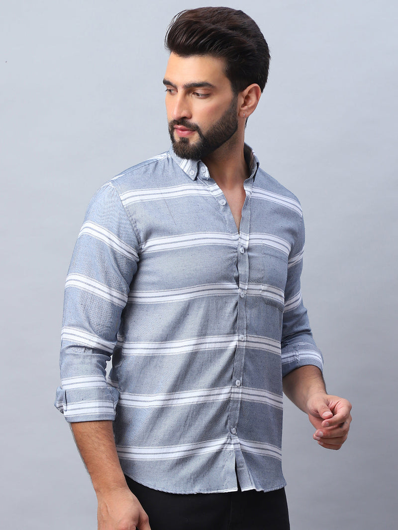 Striped Cotton Casual Shirt For Men