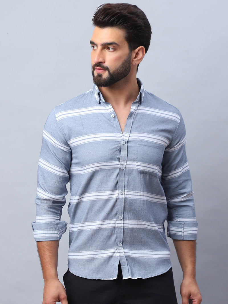 Striped Cotton Casual Shirt For Men