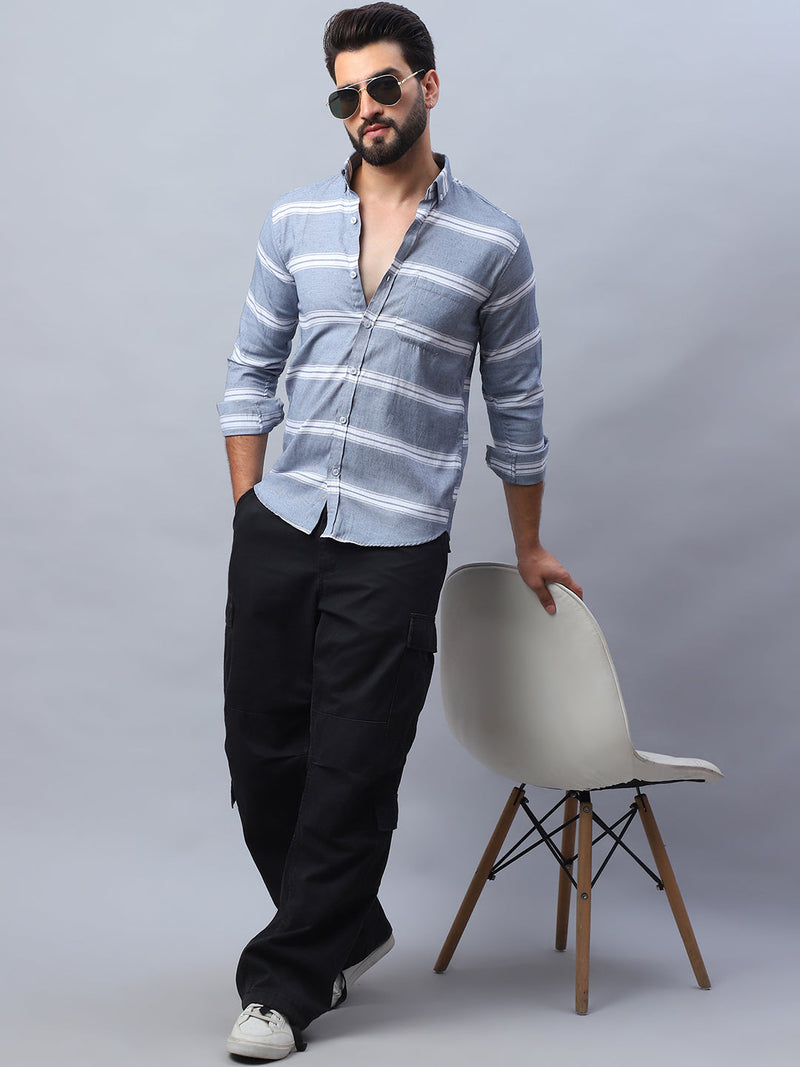 Striped Cotton Casual Shirt For Men