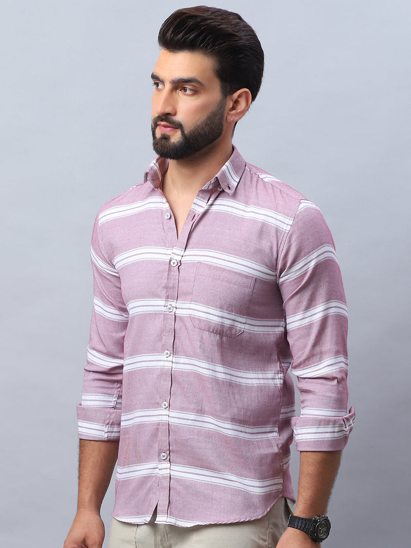 Striped Cotton Casual Shirt For Men