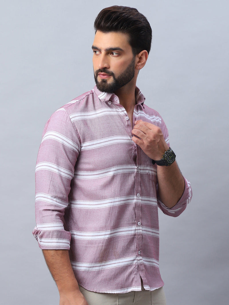 Striped Cotton Casual Shirt For Men