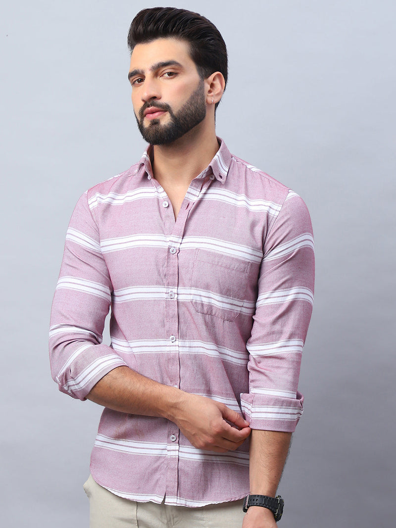 Striped Cotton Casual Shirt For Men