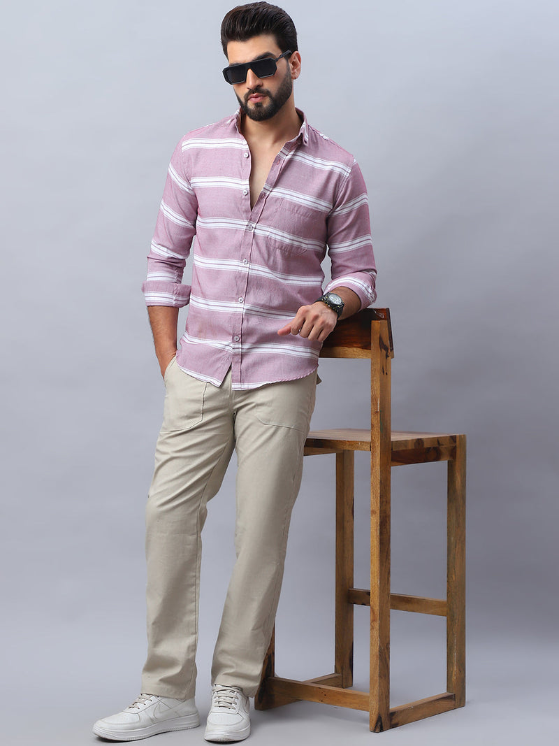 Striped Cotton Casual Shirt For Men