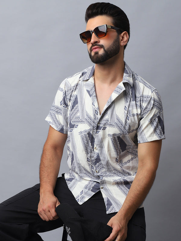 Abstract Printed Casual Shirt for Men