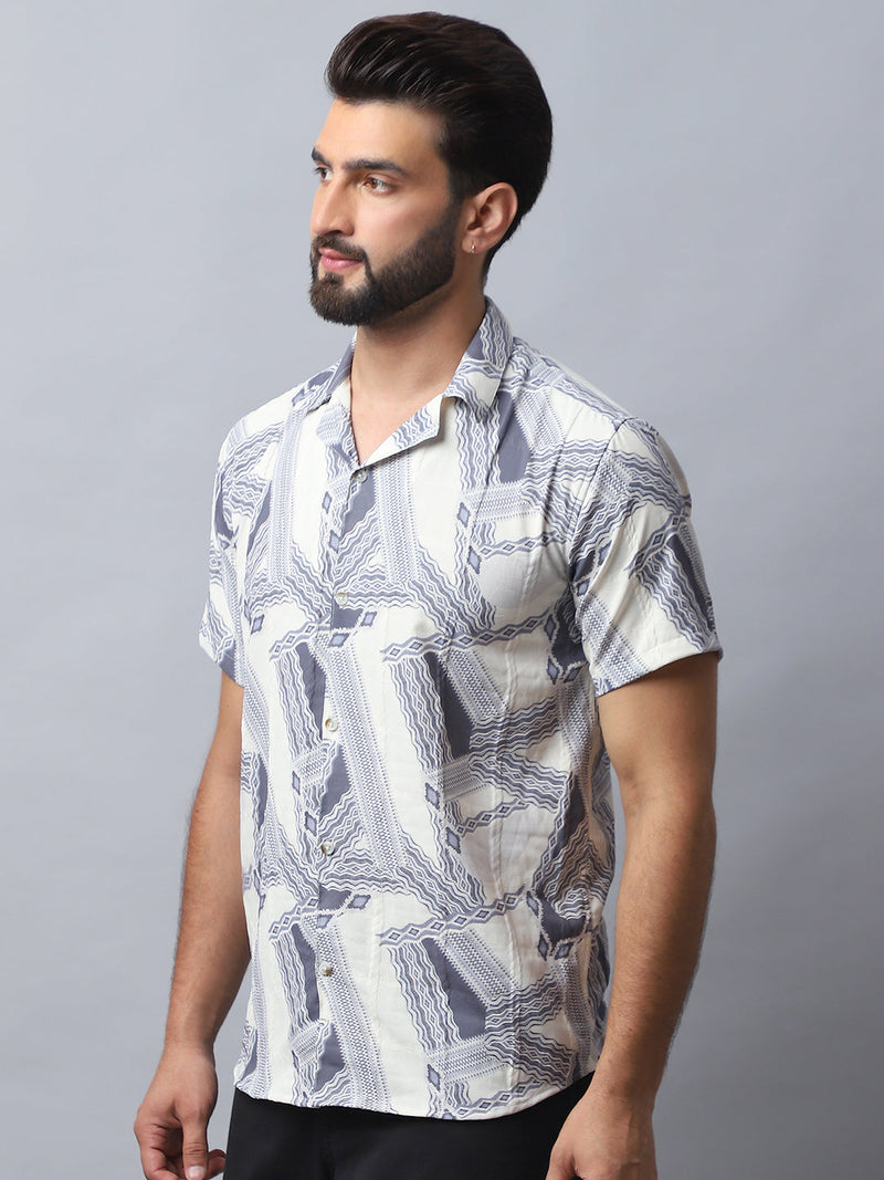 Abstract Printed Casual Shirt for Men