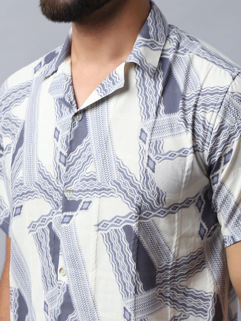 Abstract Printed Casual Shirt for Men