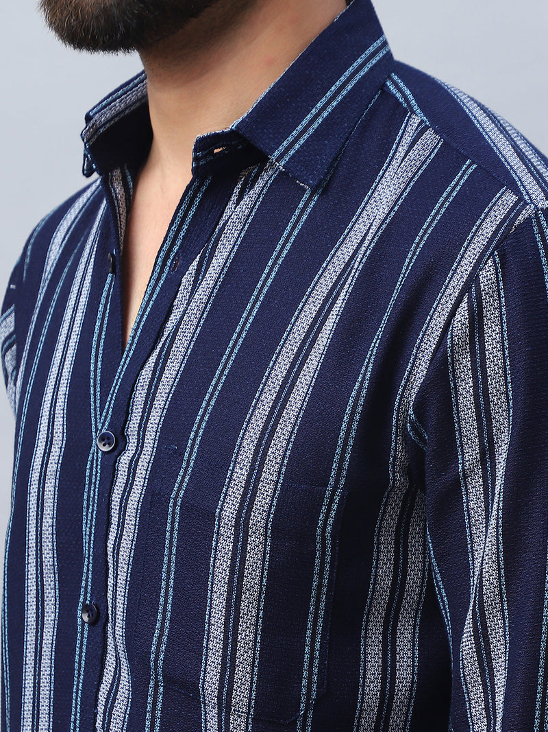 Striped Pure Cotton Casual Shirt for Men