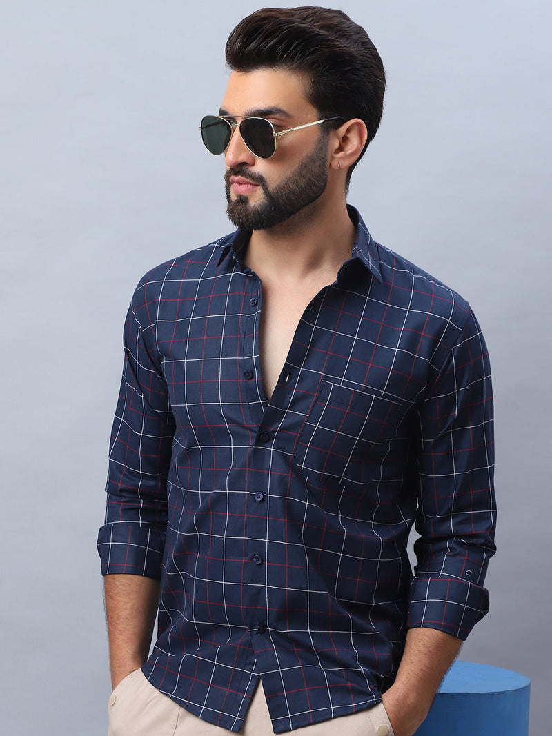 Checked Pure Cotton Casual Shirt for Men