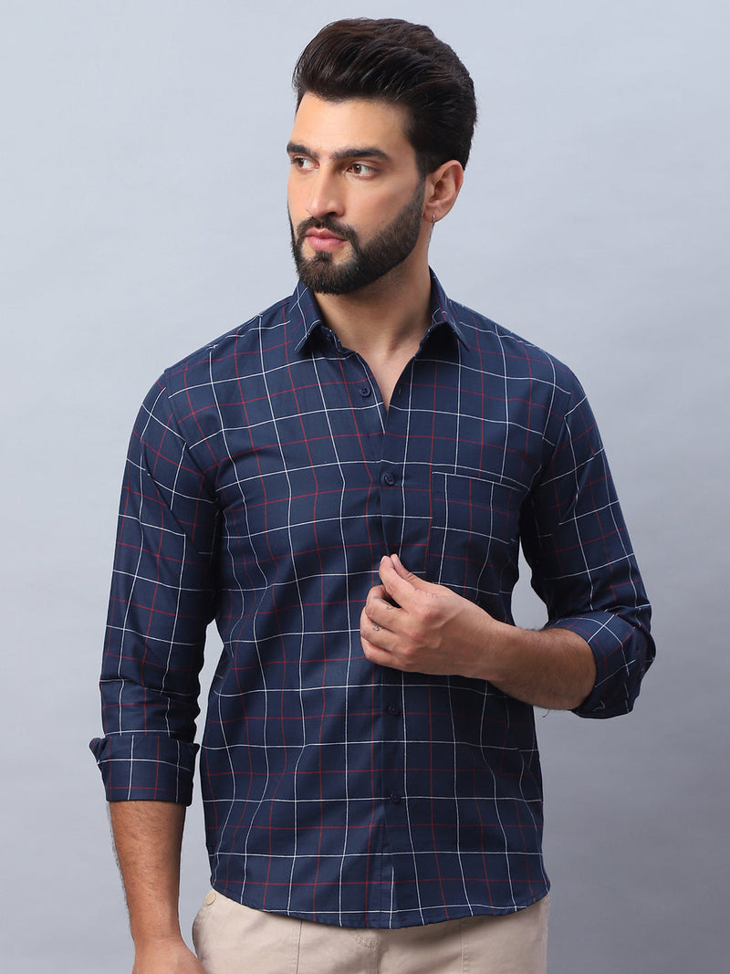 Checked Pure Cotton Casual Shirt for Men