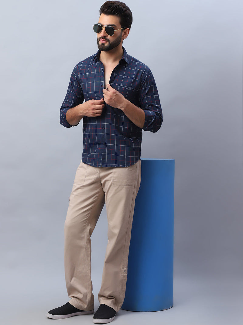 Checked Pure Cotton Casual Shirt for Men