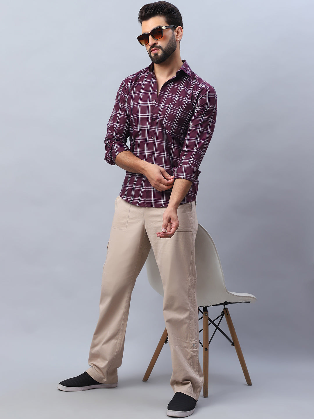 Checked Pure Cotton Casual Shirt for Men