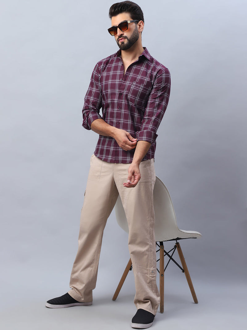 Checked Pure Cotton Casual Shirt for Men