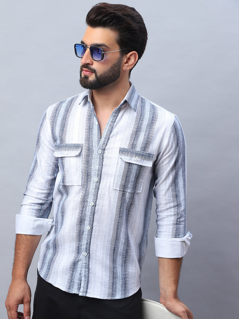 Striped Cotton Casual Shirt for Men