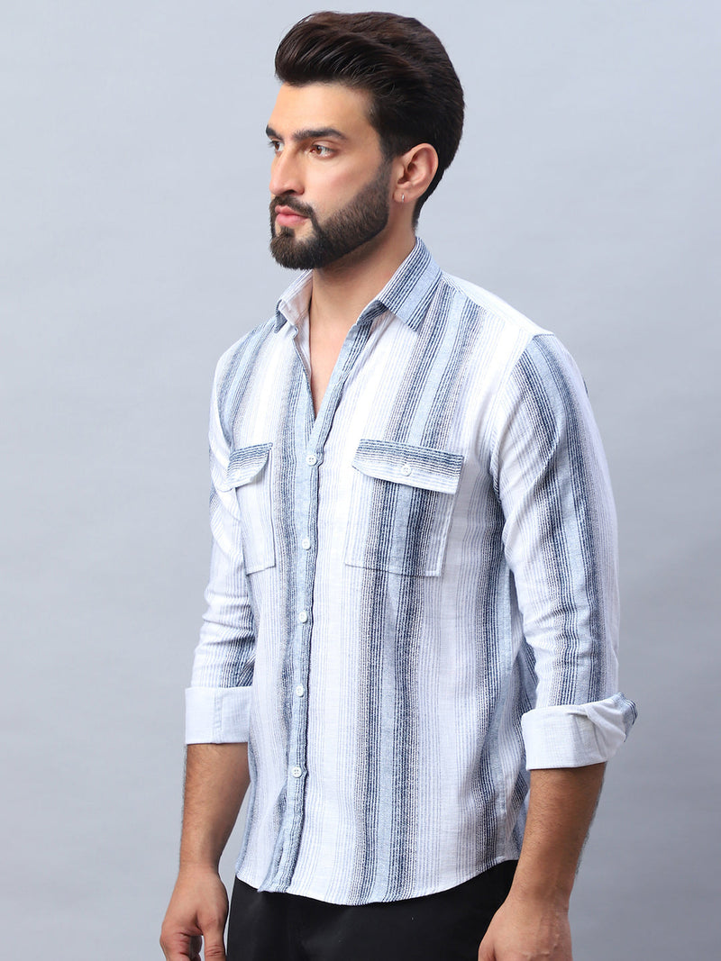 Striped Cotton Casual Shirt for Men