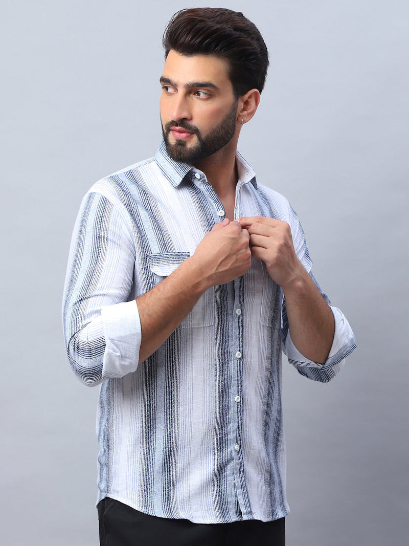 Striped Cotton Casual Shirt for Men