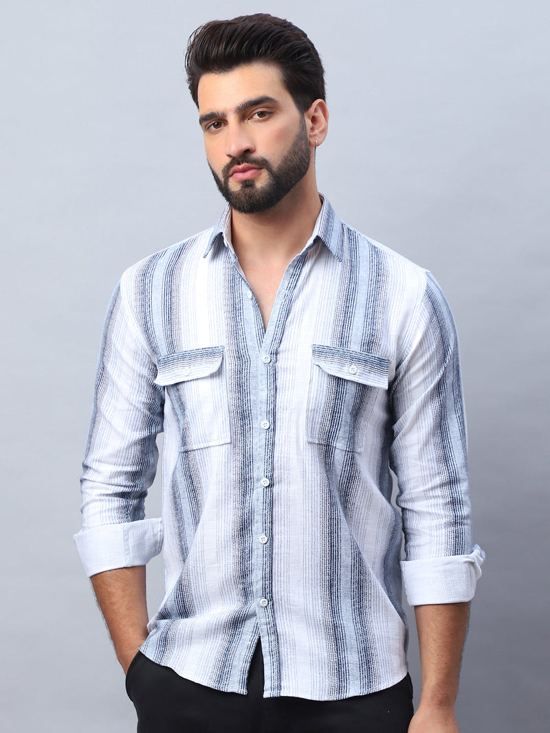 Striped Cotton Casual Shirt for Men