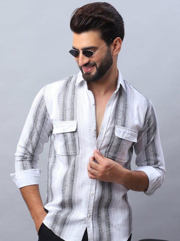 Striped Cotton Casual Shirt for Men