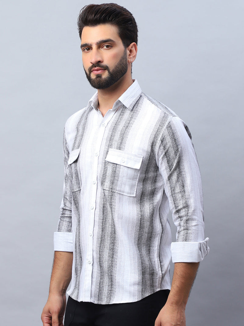 Striped Cotton Casual Shirt for Men