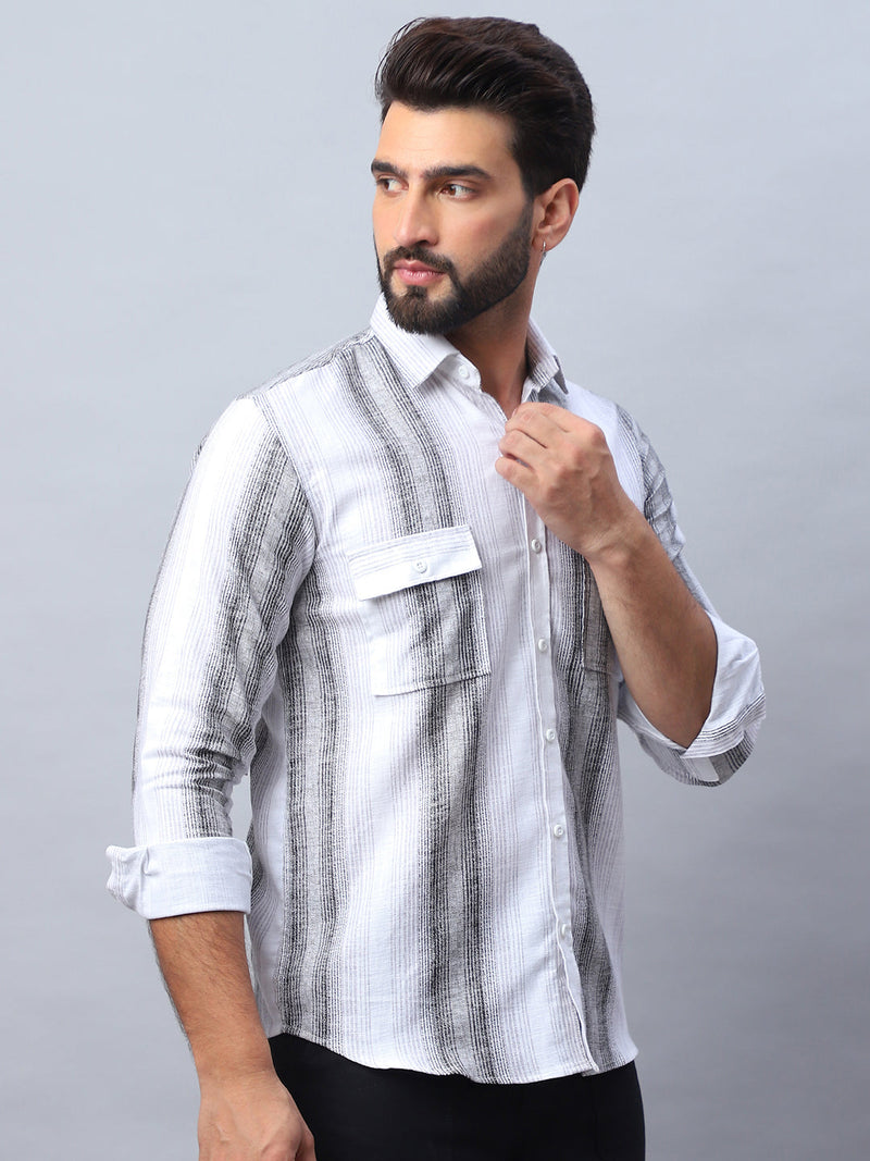 Striped Cotton Casual Shirt for Men