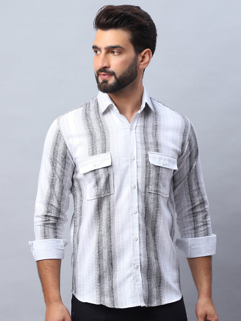 Striped Cotton Casual Shirt for Men