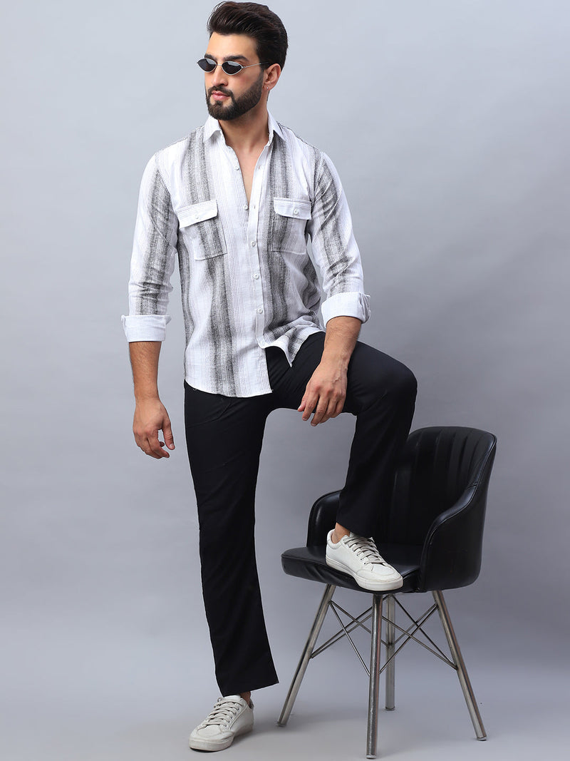 Striped Cotton Casual Shirt for Men