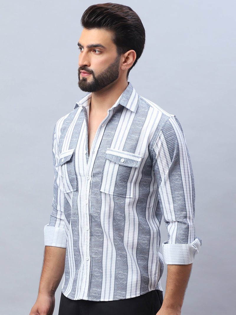 Striped Cotton Casual Shirt for Men