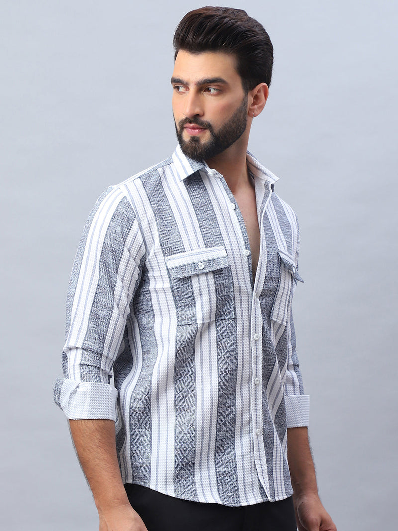 Striped Cotton Casual Shirt for Men