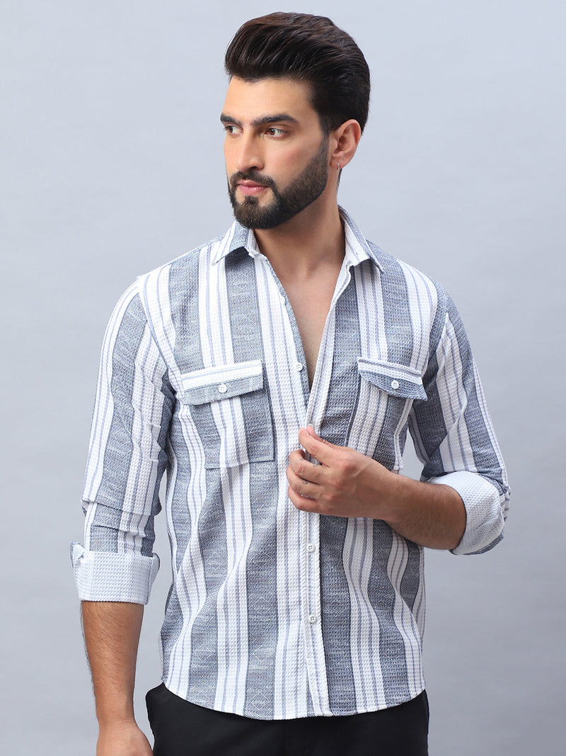 Striped Cotton Casual Shirt for Men