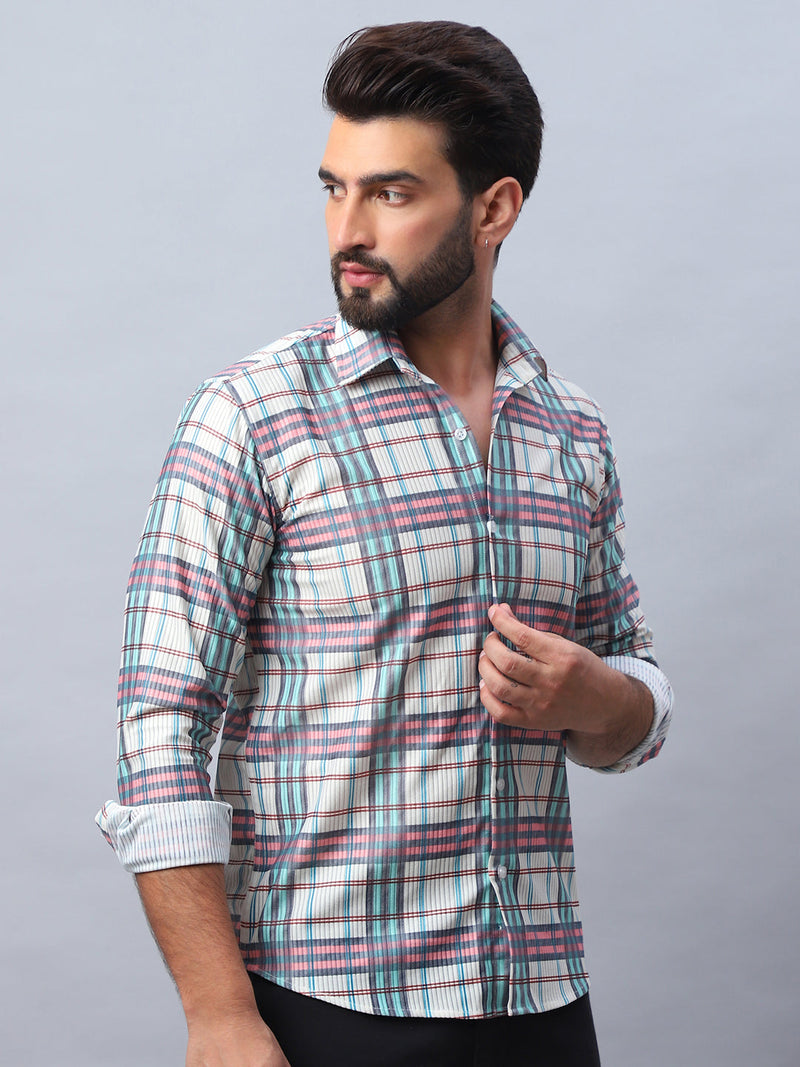 Checked corduroy Casual Shirt for Men