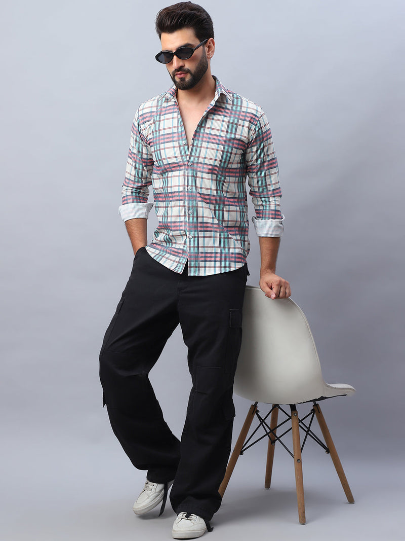 Checked corduroy Casual Shirt for Men