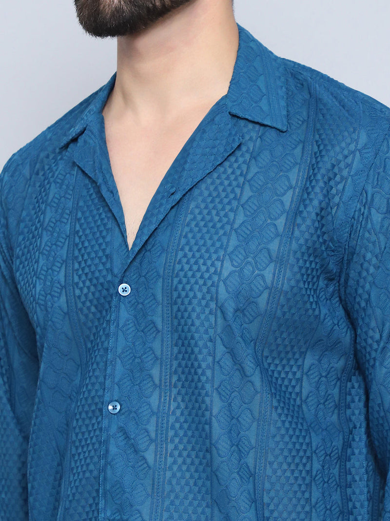 Men's Embroidered Cotton Casual Shirt