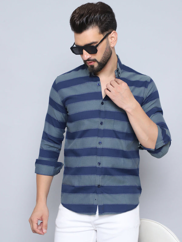 Striped Regular Fit Casual Shirt For Men