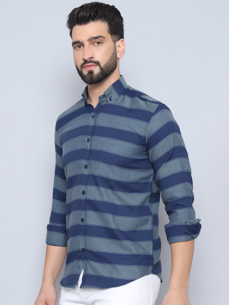 Striped Regular Fit Casual Shirt For Men