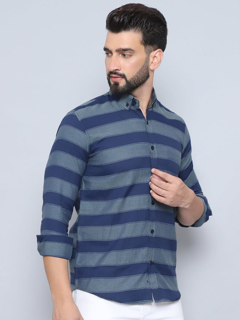 Striped Regular Fit Casual Shirt For Men