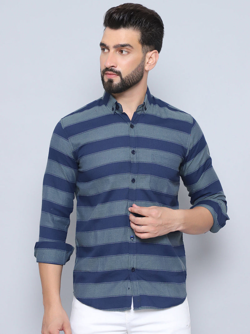 Striped Regular Fit Casual Shirt For Men