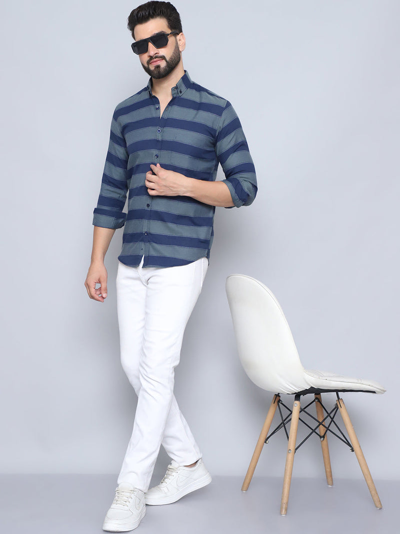 Striped Regular Fit Casual Shirt For Men