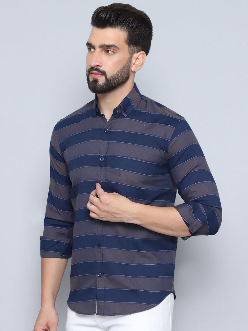 Striped Regular Fit Casual Shirt For Men