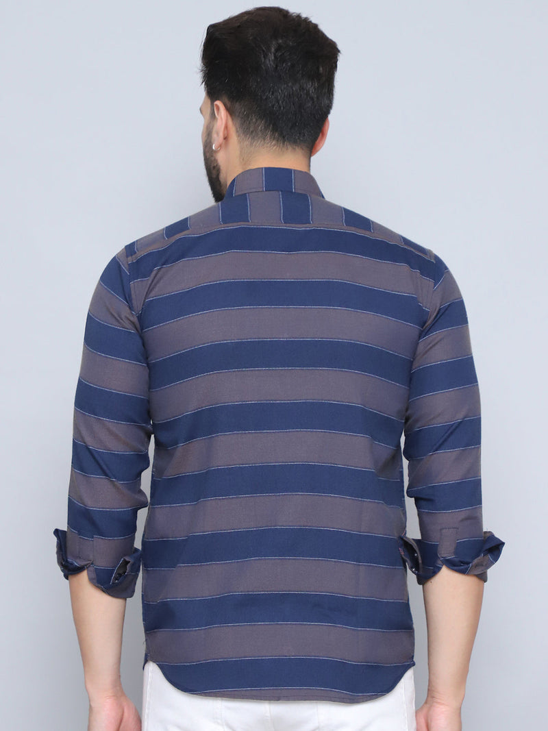 Striped Regular Fit Casual Shirt For Men