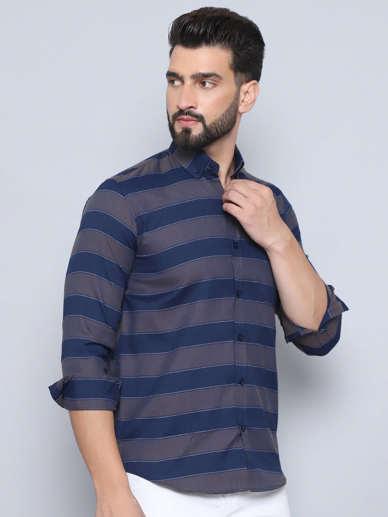 Striped Regular Fit Casual Shirt For Men